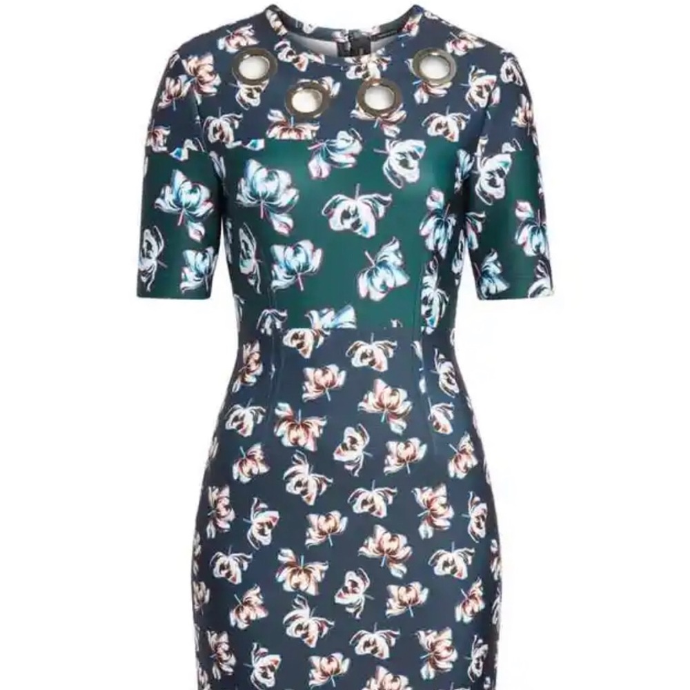 NEW NWT YIGAL AZROUEL Dress Floral Printed Scuba - Picture 5 of 14